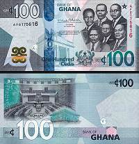 *100 Cedis Ghana 2022, P50b UNC - Kliknutím na obrázok zatvorte -
